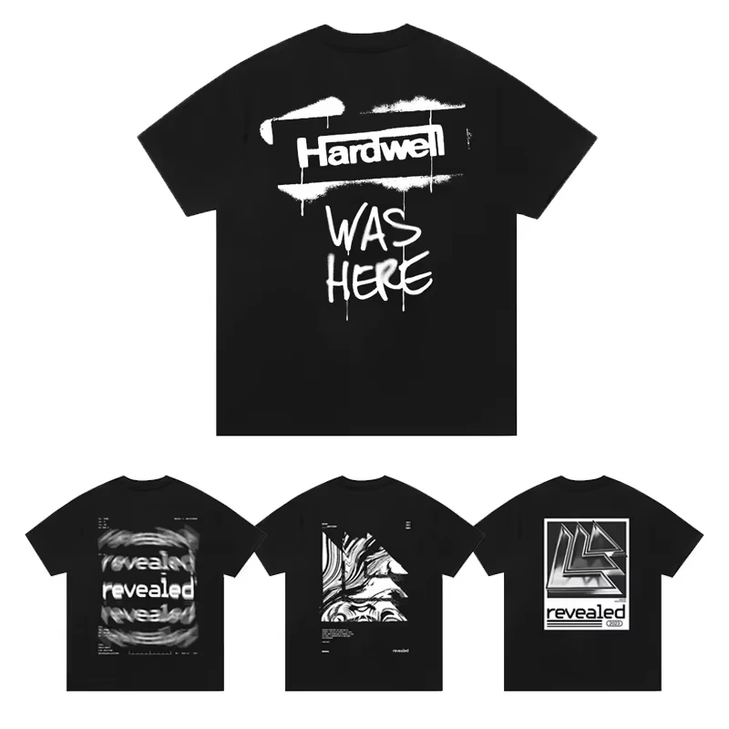 

2025 Men's and Women's New Hardwell Cotton Short Sleeve T-shirt Men's Top 100 Dj Around Clothes Electric Sound Revealed Brand