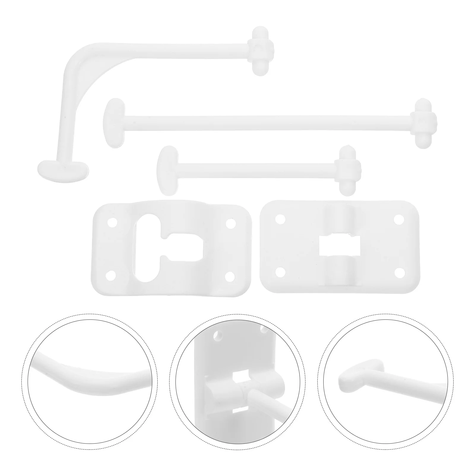 

1 Set Rv Latch T-Style Trailer Door Paddle Latch For Camper Motorhome Easy Install Plunger Screws - Durable Plastic Cargo Door