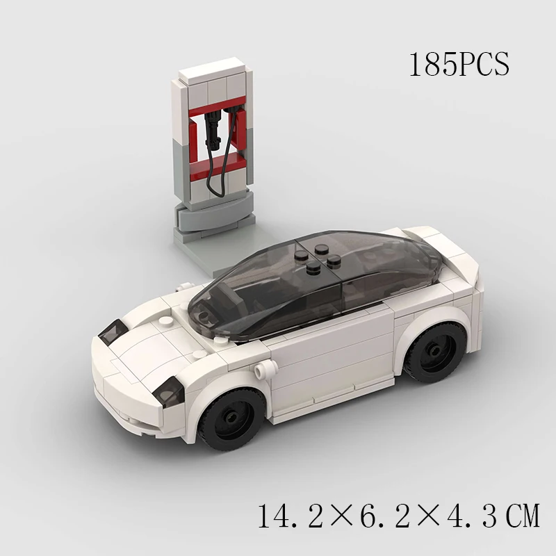 NEWCity Speed Champions MOC Car Tesla Model 3 Brick Vehicle Set Racing Building DIY Kid Toy Sport Super Racer Creative Technique