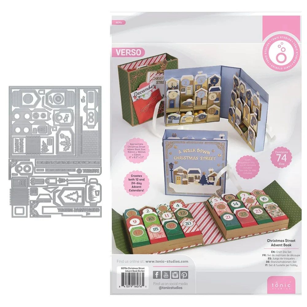 Tonic Studios Weihnachts-Stanzformen-Sets & Geburtstags-Stempelset |   DIY 3D Geschenkboxen, Adventskalender & Feiertagskarten-Bastelset