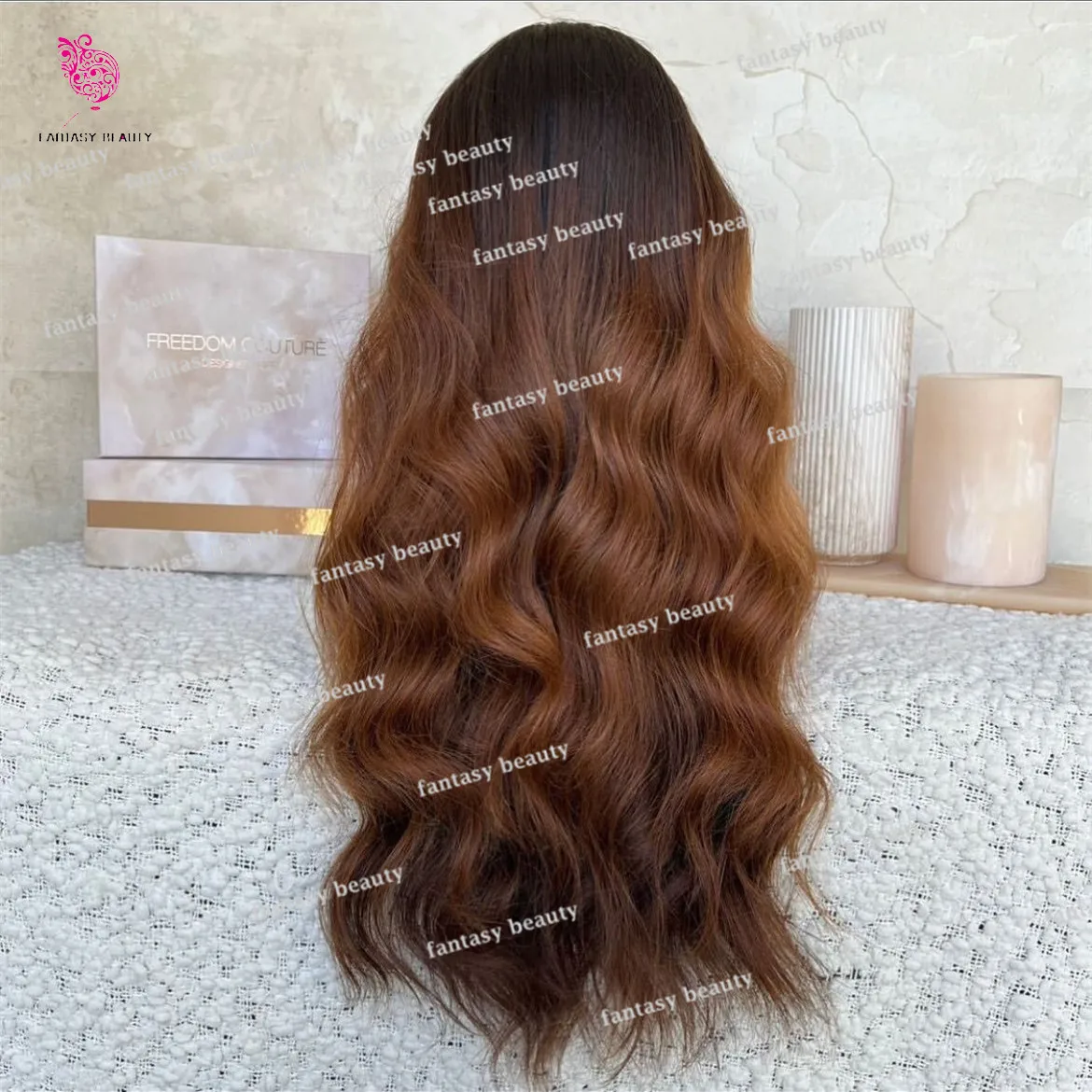 Ombre Chocolate Brown V Part Human Hair wig Body Wave U Shape Highlighter Gold Brown 1x4 Open lace 100% Human hair wig Full End