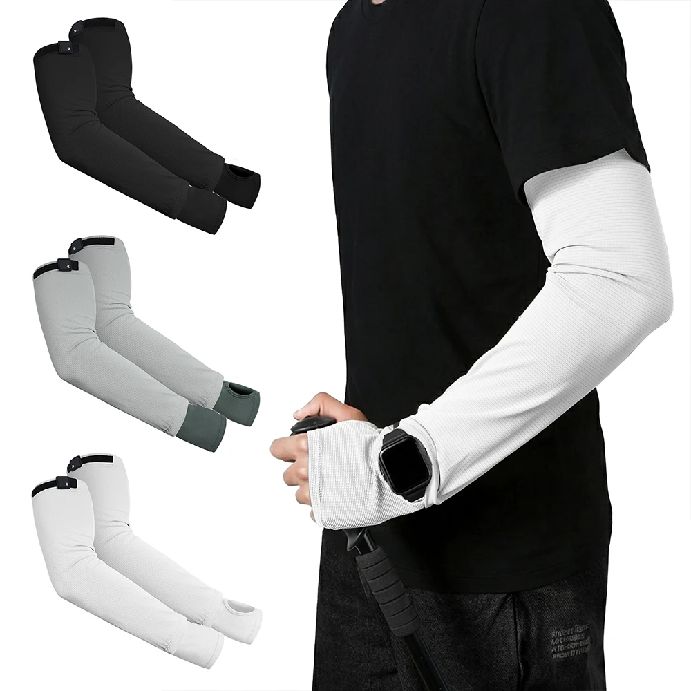 1-par-de-mangas-de-braco-de-seda-gelada-com-protecao-uv-para-atividades-ao-ar-livre-com-abertura-para-relogio-punhos-elasticos-para-esportes-como-basquete-corrida-ciclismo-golfe-caminhada-e-pesca