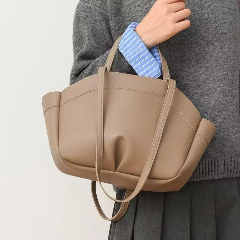 Multicolor Fan Shaped Two Piece Tote Bag  Luxury Large Capacity New Versatile Fashion Mother Child Bag Hand-held Shoulder Bag