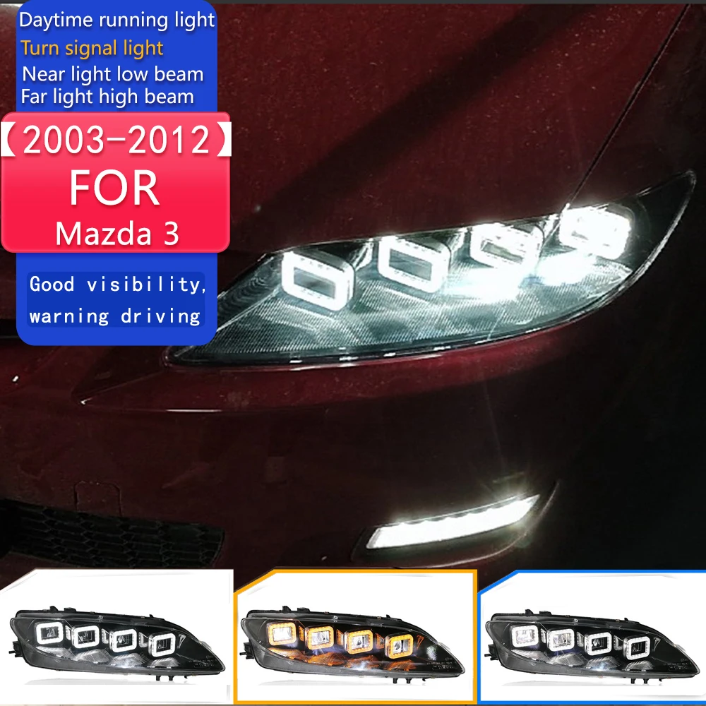 Car Lights for Mazda 6 LED Headlight Projector Lens 2003-2012 Mazda6 LED DRL Dynamic Signal Angel Eye Automotive Accessories