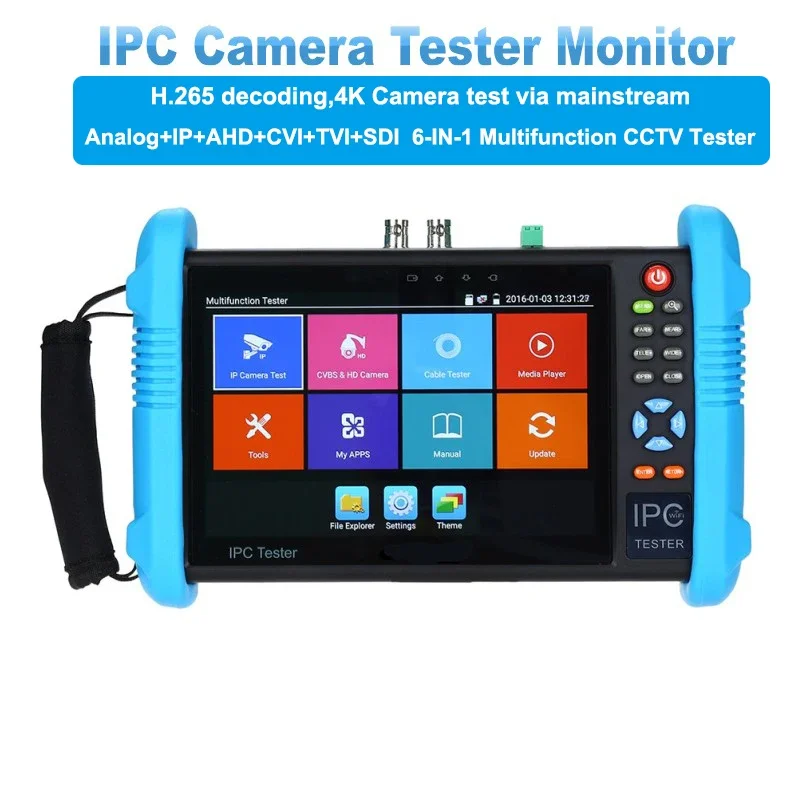 

7inch 1920*1200 IP Camera Tester 4K 1080P IPC CCTV Monitor Video Audio POE Test Touch Screen HDMl Discovery 8GB 9800PLUS monitor