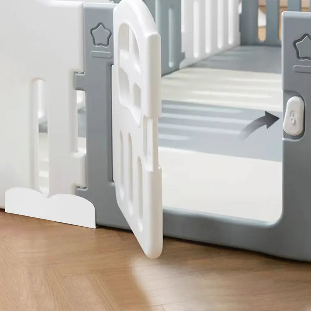 4 Pezzi Stabilizzatori per Box per Bambini, Base in Plastica Antiscivolo, Clip di Fissaggio, Accessori per Recinzione Domestica