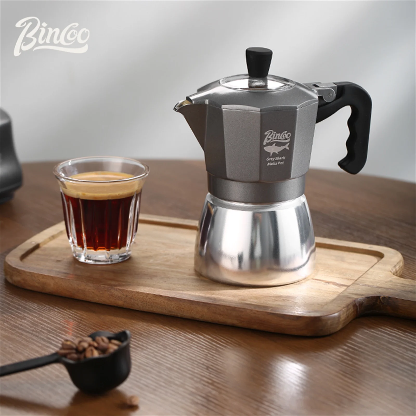 Bincoo Dual Valve Moka Pot Espresso Concentrated Latte Mocha Pot Brewed Coffee Extraction Pot Italian Home Barista Tools 220V - Image 4