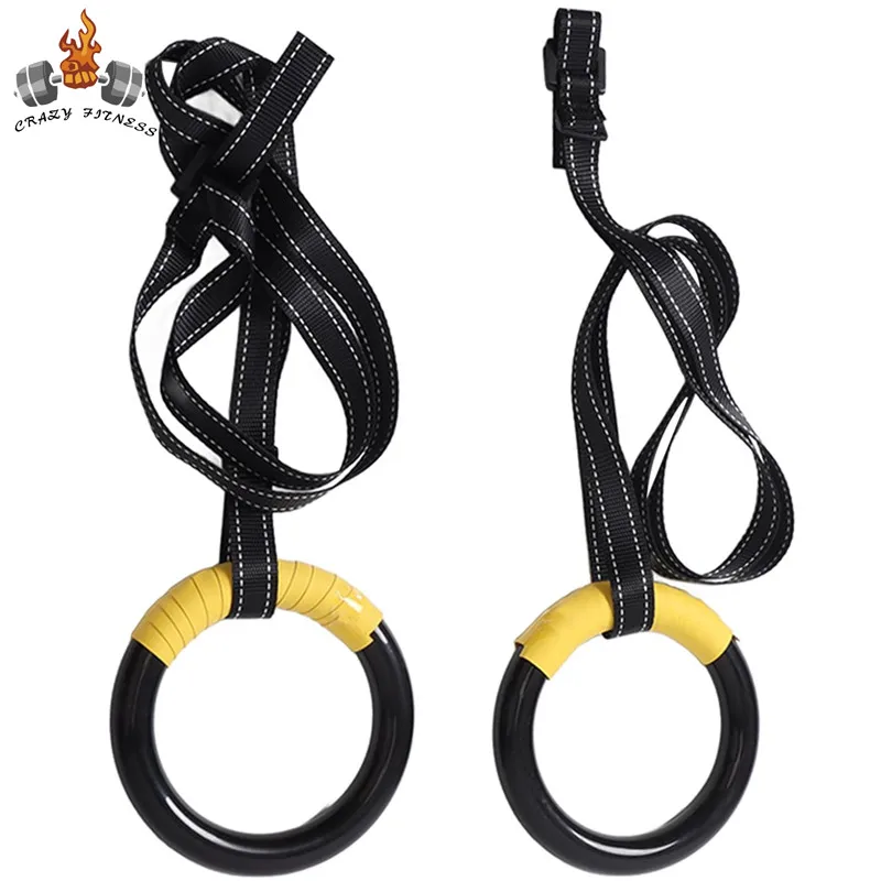 Gymnastic Rings 1000lbs Capacity 1/2M Adjustable Buckle Straps Pull Up Exercise Rings Non-Slip Rings for Home Fitness