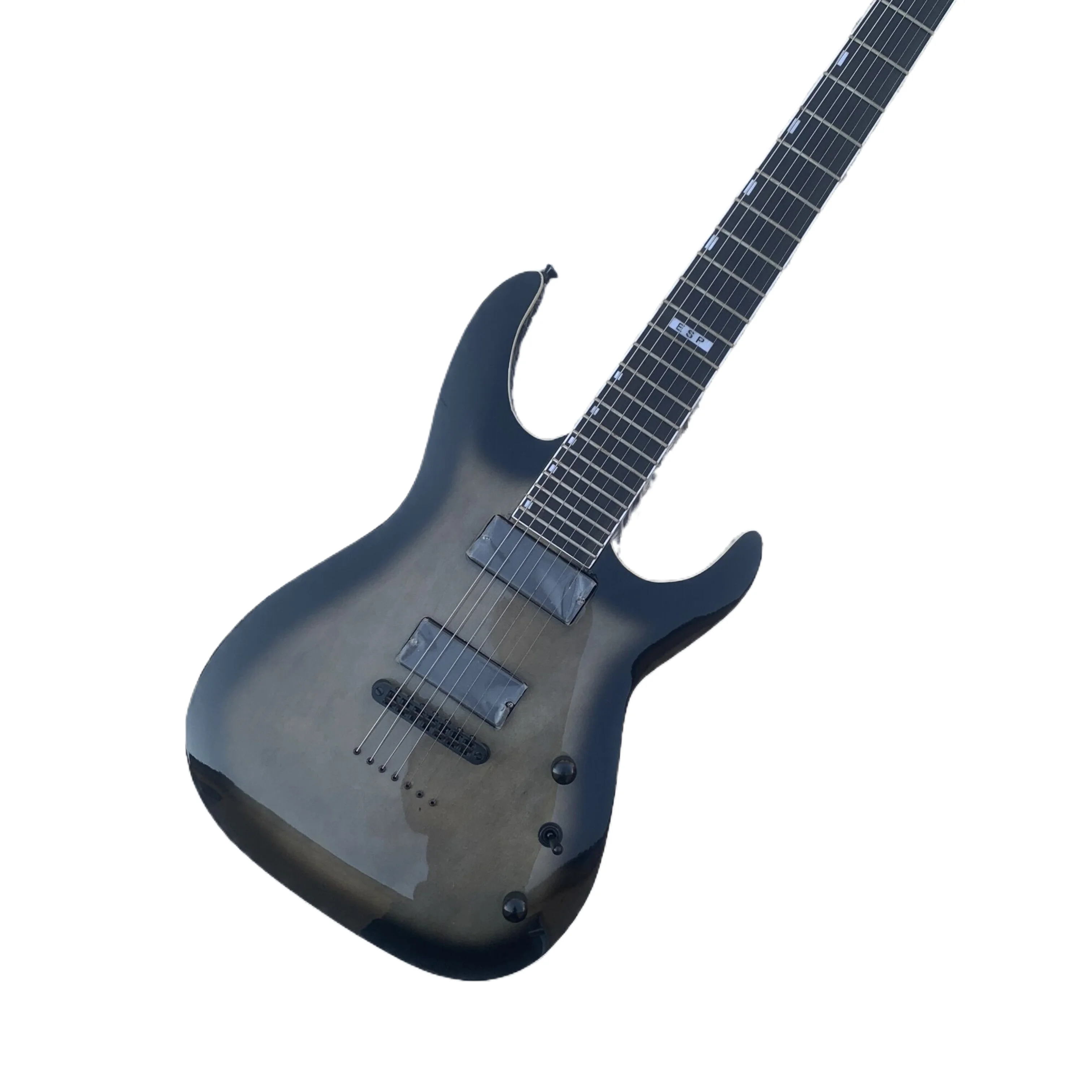 Black Body 7 Strings Electric Guitar with Black Hardware maple Neck ebony fretboard Provide Customized Service