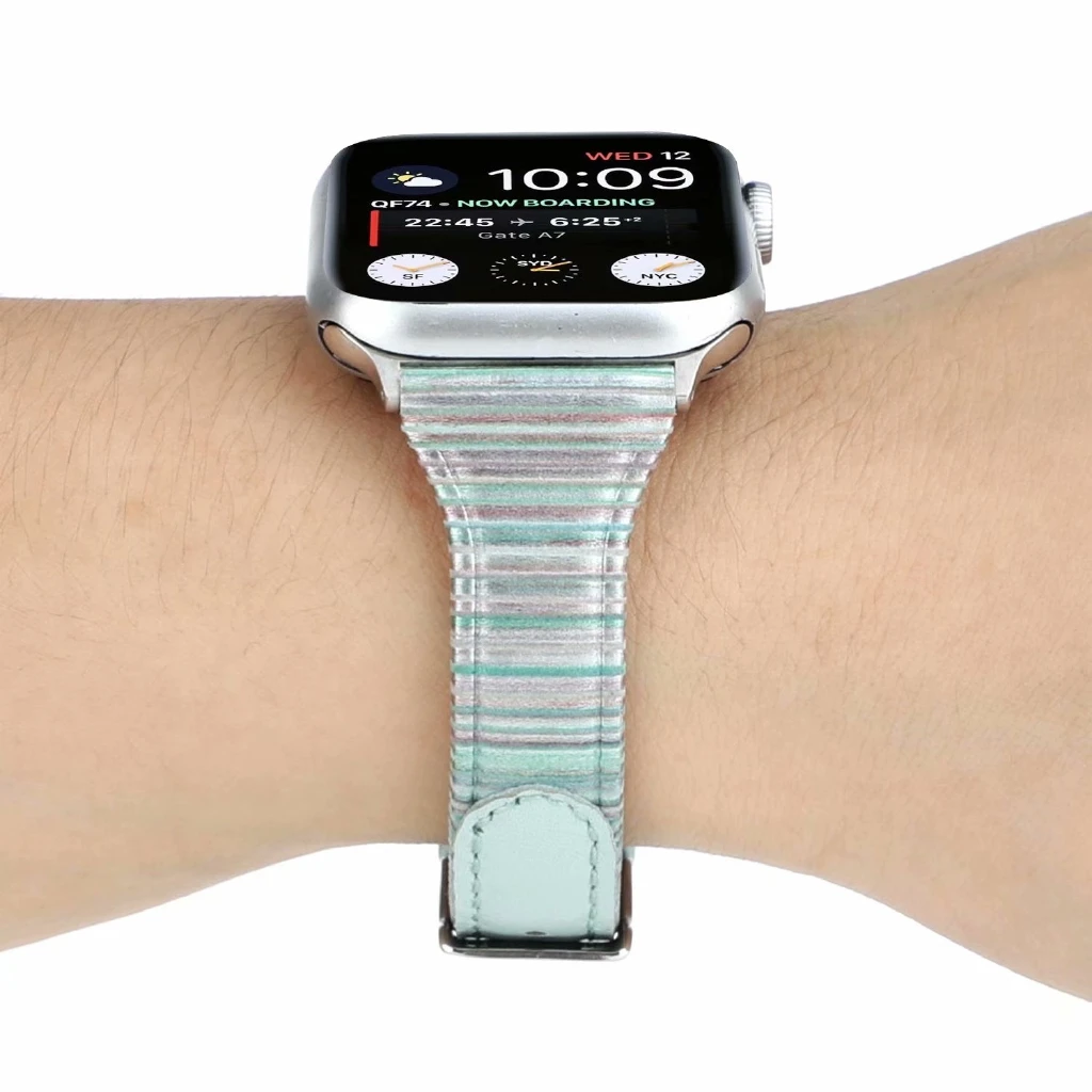 Dòng Đồng Hồ Apple 6 Se 5 4 3 2 1 Vòng Tay Nữ Dây Dây Da Chính Hãng Dành Cho IWatch 42Mm 44Mm Đồng Hồ Thông Minh Phụ Kiện