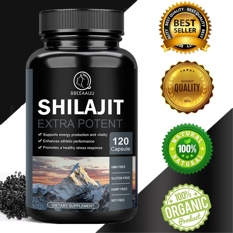 Ginseng Shilajit Capsules Shilajits Original 85+Trace Minerals Fulvic Humic Acids Brain, Focus, Memory and Immune Health