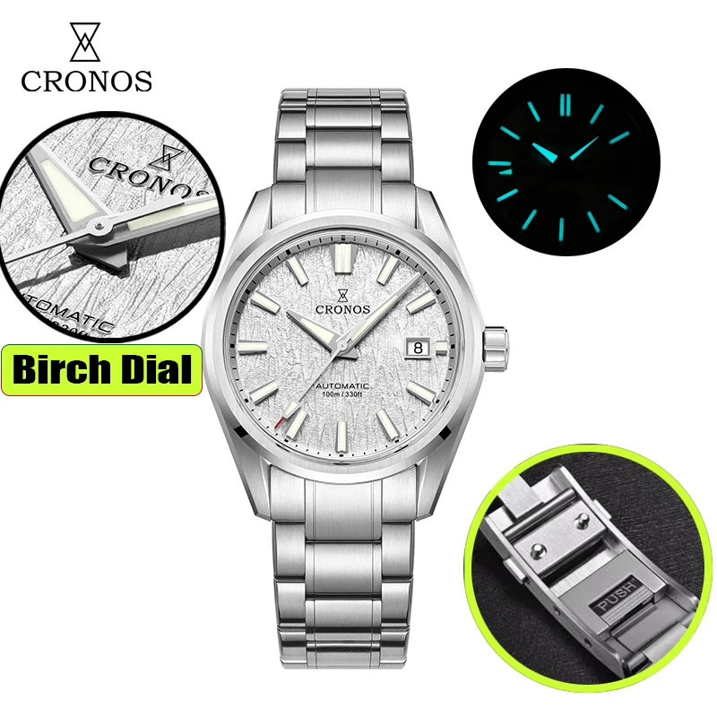 CRONOS cronos クロノス ３点セット　Ｓ Cronos New 39mm Texture Luxury Men Business Dress Watches SW200