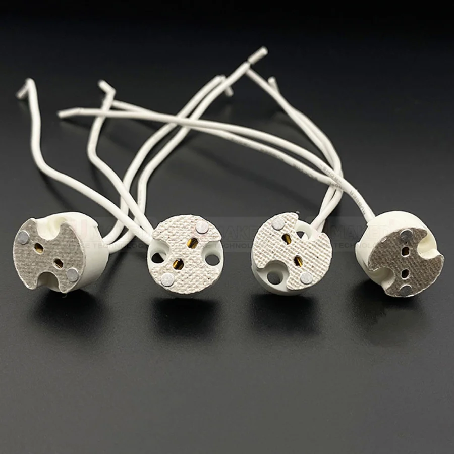 100Pcs/Lot MR16 Lamp Holder MR11 G5.3 G6.35 White Ceramic Bulb Base Home Lighting Accessories Connector 12V - 250V Led Light