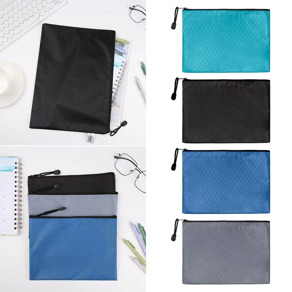 Oxford Cloth Document Bag Waterproof A4 A5 B6 Zipper Stationery Bag File Folders Information Bag Office Student School Supplies