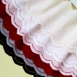 Cotton Embroidery Lace Trim Accessories, Handmade Skirt, Bedding Curtains, Lace Fabric, DIY Sewing, 2Yards Colors, 15cm Wide