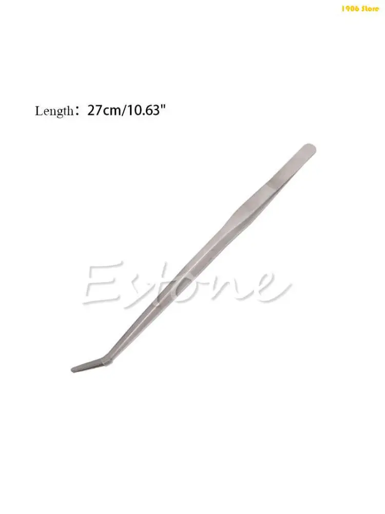 U1JB Aquariums Curved Tweezers Stainless Steel Long Feeding Tongs for Holding Worm
