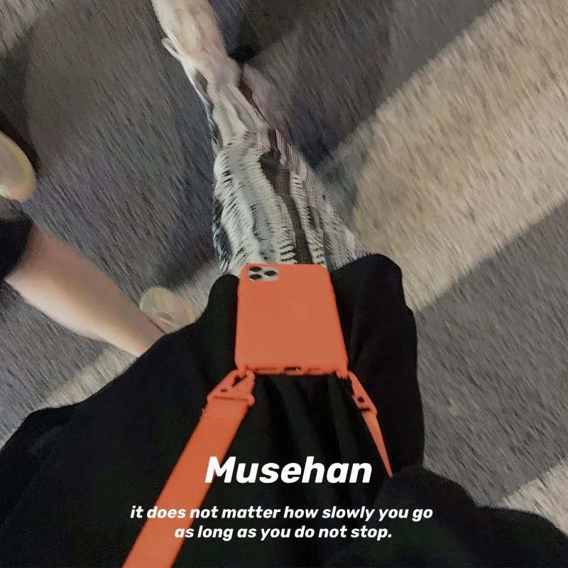 1.6M Crossbody Necklace Rope Cell Phone Case for iPhone 15 16 Pro 13 12 14 Pro XS MAX XR Lanyard Silicone Neck Strap Cover Tape