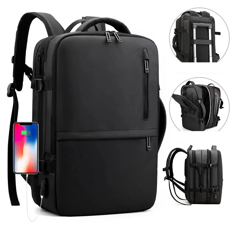 Mochila Laptop de Grande Capacidade, Bolsa de Viagem de Negócios Masculina, Carregamento USB, Impermeável, Alta Qualidade, Novo