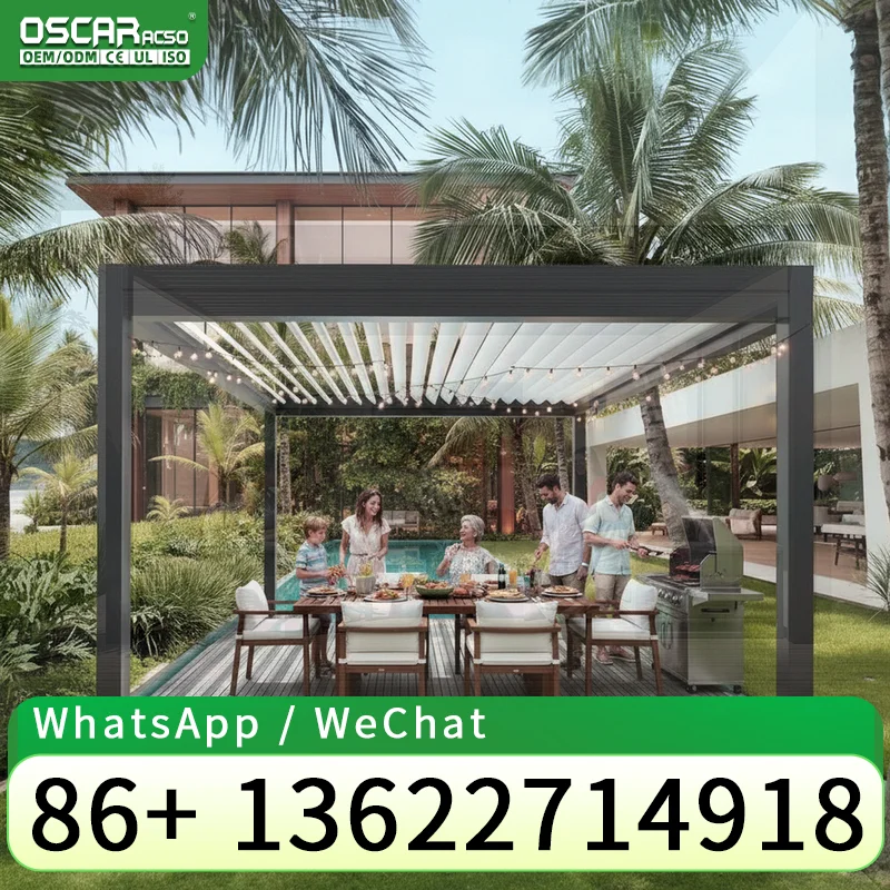 Waterproof Aluminum Gazebo Pergola Kit 3x4 Bioclimatique Bioclimatica for Garden Patio Backyard pergola