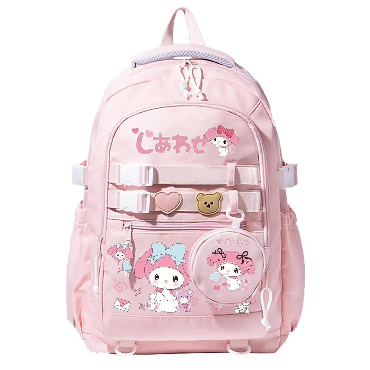 Hello Kitty backpack women's casual backpack fashion ins middle school student Melody  Kuromi cinnamon dog school bag