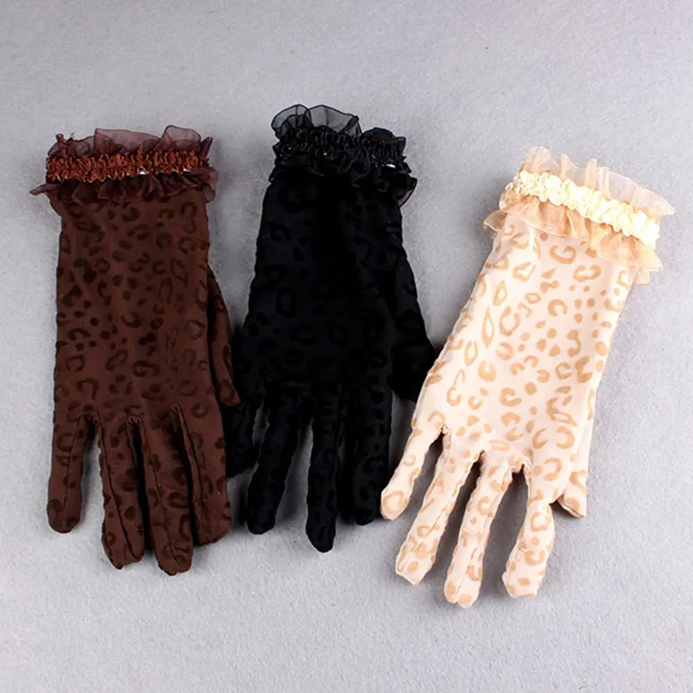 Sunscreen Sexy Lace Breathable Mittens Floral Side Short Gloves Lace Gloves Women Gloves Driving Gloves