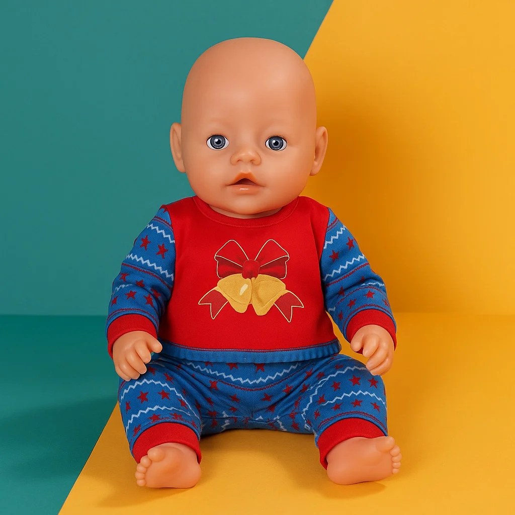 Ropa para muñecas estilo navideño, Top + Pantalones, zapatos para muñeca americana de 18 pulgadas y accesorios para muñecas Reborn de 43CM, juguetes para regalo para niñas