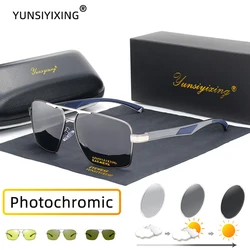 Aluminum Men's Sunglasses Polarized Photochromic Lens Brand Design Sun Glasses Women Coating Mirror Glasses Driving Eyewear 2023