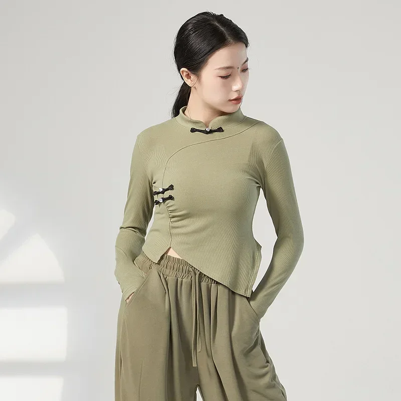 Modern Dance Body Dance บัลเล่ต์ฝึกชุดคลาสสิกแขนยาวนักเรียน Art Exam TOP หญิง