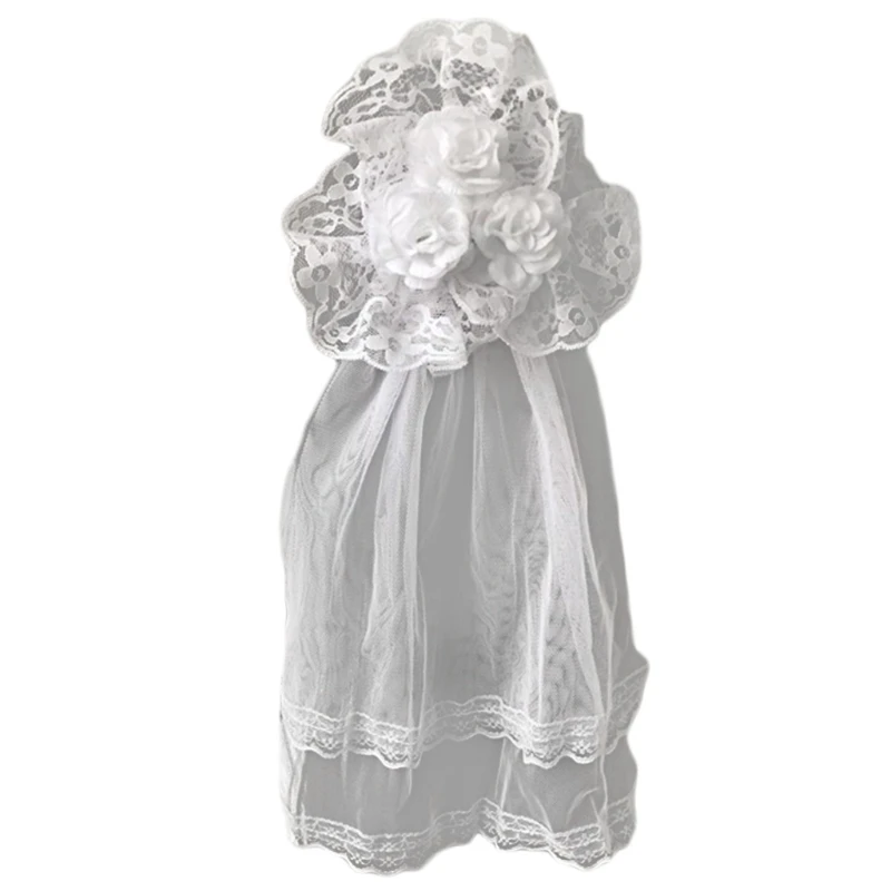 Y166 Haarschmuck für Damen, klassischer Lolita-Gothic-Stil, Spitze, Rosen-Haarschmuck