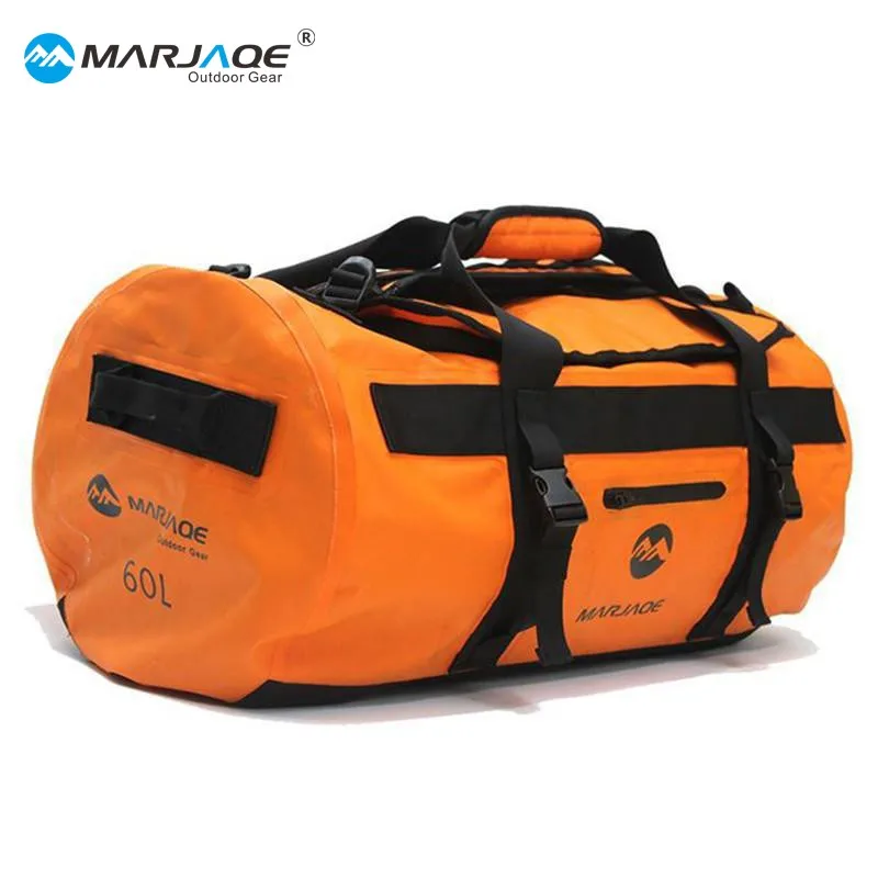 MARJAQE 30/60/90L PVC nuoto impermeabile Rafting Kayak borsone sella bagaglio secchio sedile da viaggio moto coda Storage Bag