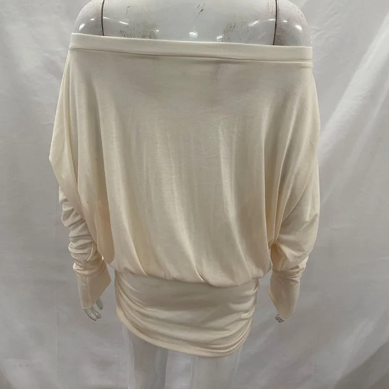 Modisches Unregelmäßiges Schulterfreies Sexy Mini-Kurzkleid Y2k Damen Sexy Einfarbiges Elegantes Lässiges Mode Frühling Sommer Kleid – Detail 7