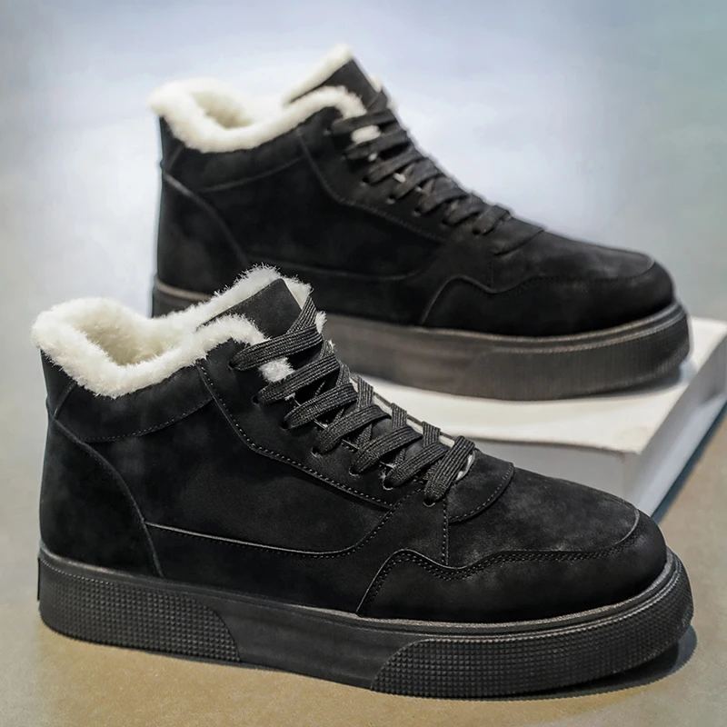 

Men's winter work shoes plus size fashion comfort casual shoe outdoor high top slip-resistant wear-resistant thicken cotton shoe