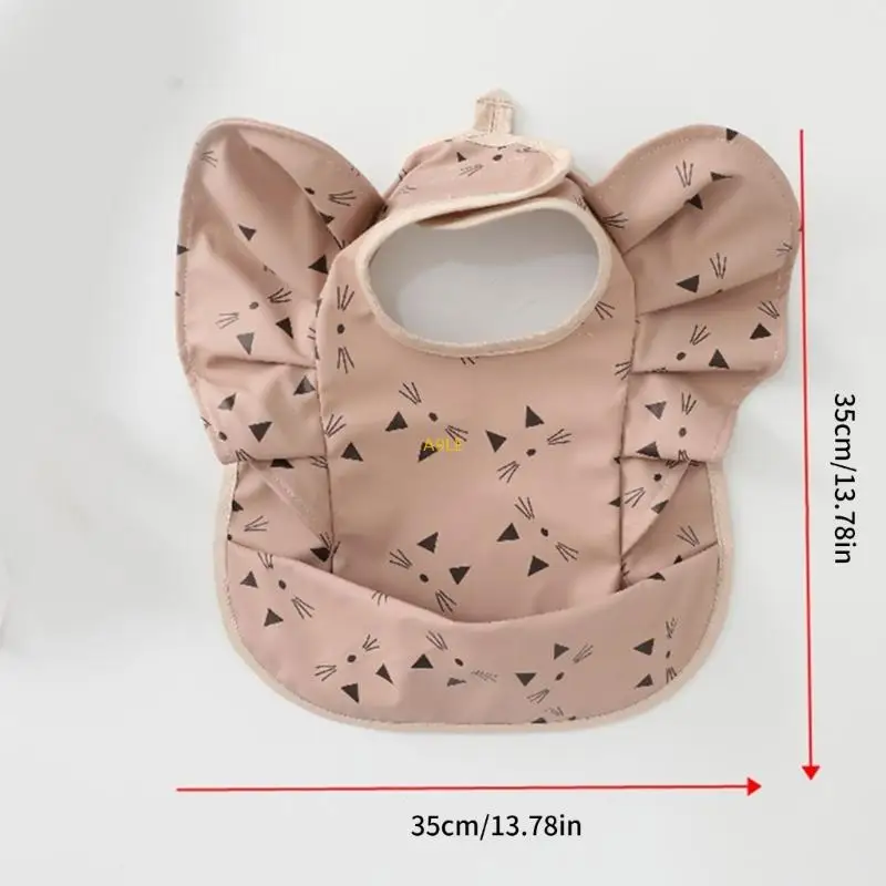 Reusable Spill Proof Drooling Bib Winged Sleeve Feeding Apron Catcher Bib