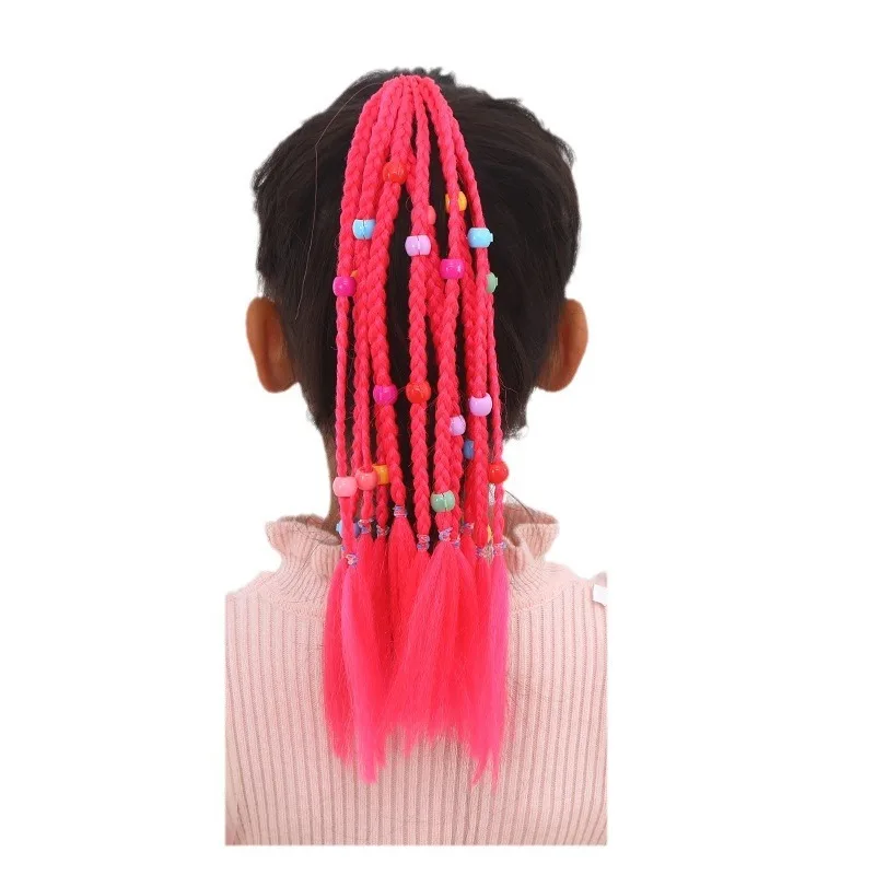 1PC New Lovely Girls Braided Wigs Ponytail Headbands Rubber Bands Hair Bands Headwear Kids Hair Accessories Hair Ornament