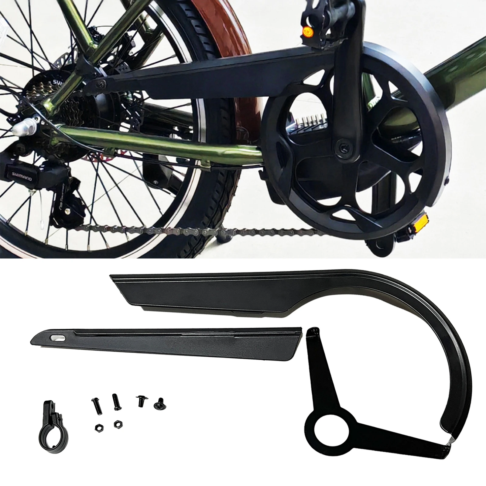 Bike Chain Guard Cover 48-52T Universal Bike Chain Protector Bicycle Replacement Part for Riding Travel