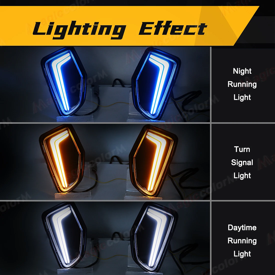 For Toyota Corolla Cross 2024 2025 Daytime Running Lights LED DRL Turn Signal Fog Lamps Front Bumper Daylights White Yellow Blue - Image 2