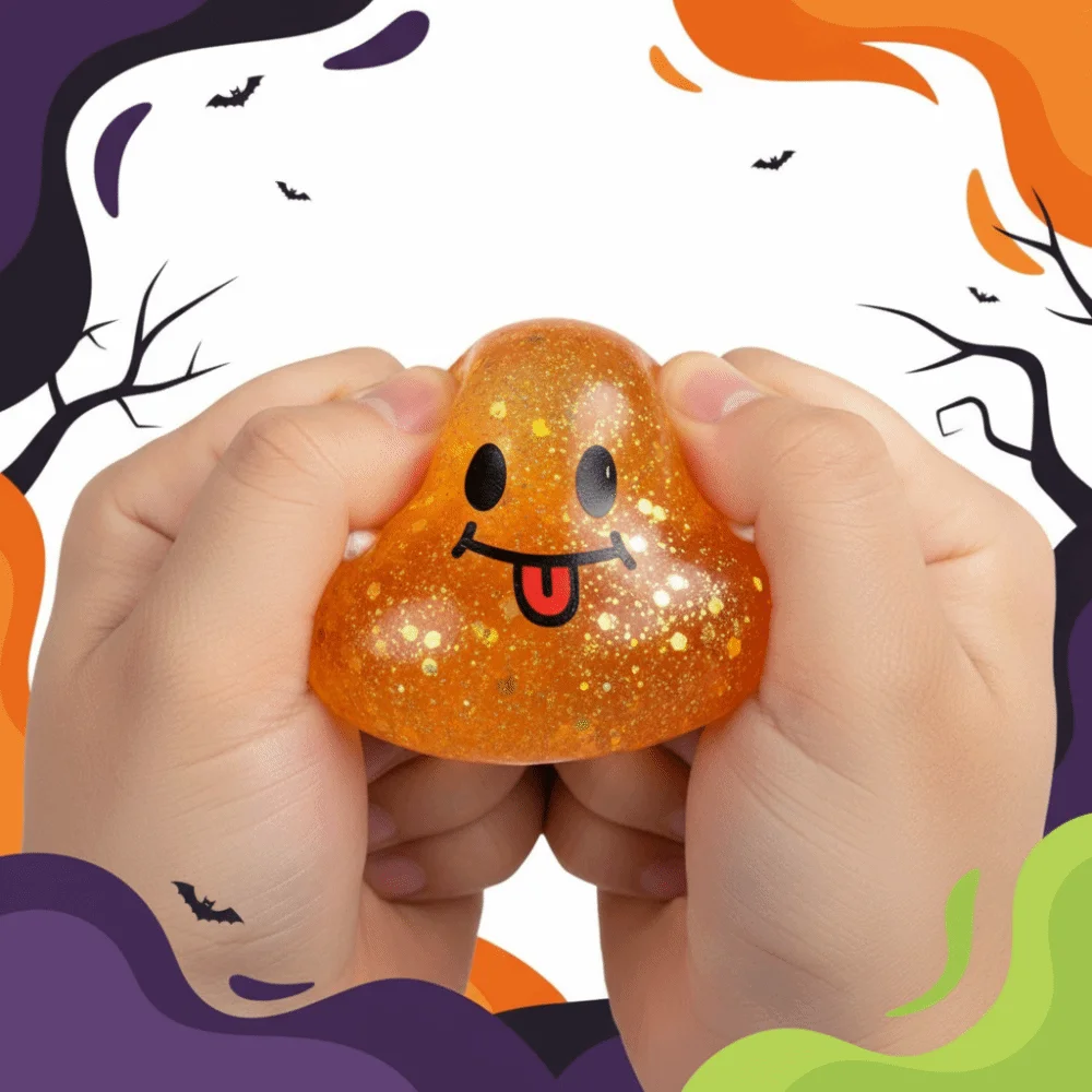 Maltose-filled Halloween Ghost Squeeze Toys Slow-rebound Shiny Maltose Squeeze Ball Pocket-sized Cute