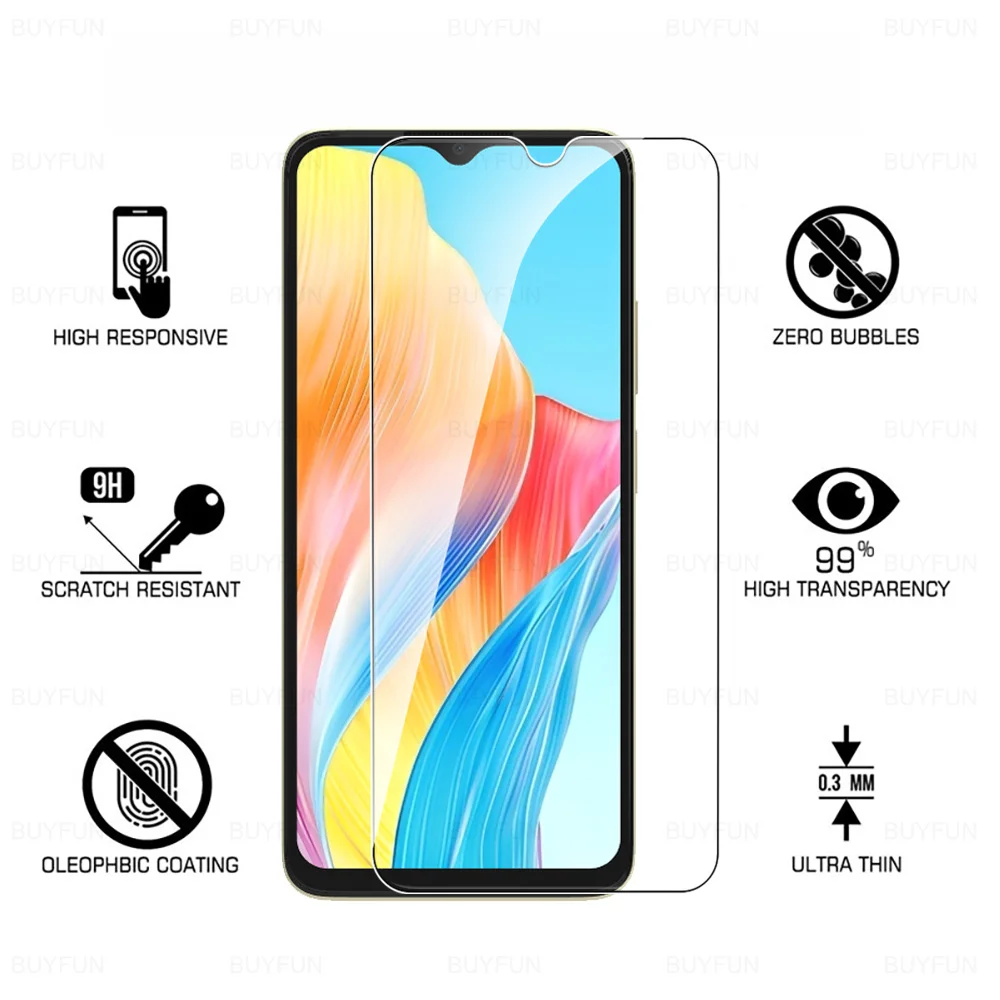 1-4Pcs Full Cover Tempered Glass For Oppo A38 Appo Orro A18 A58 A78 4G A98 5G A 18 38 58 78 98 2023 Screen Protector Armor Film