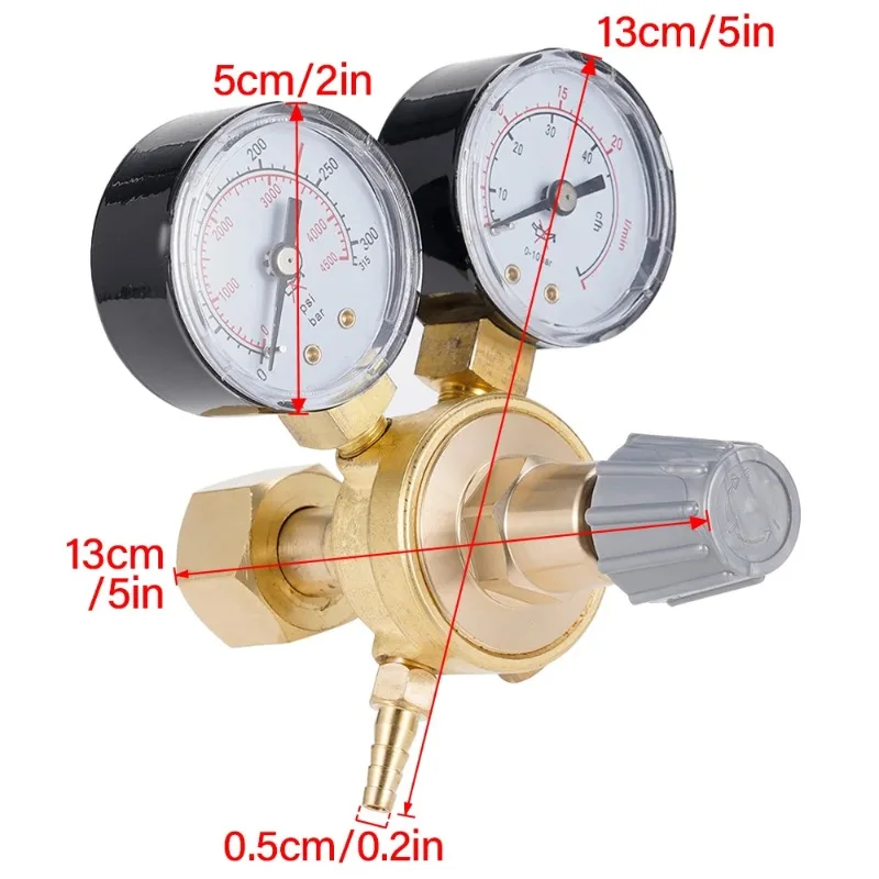 CO2 Gas Regulator W21.8 Flow Meter Gauge Pressure Reducer for MIG TIG Welding Carbon Dioxide Cylinder Tank Tool