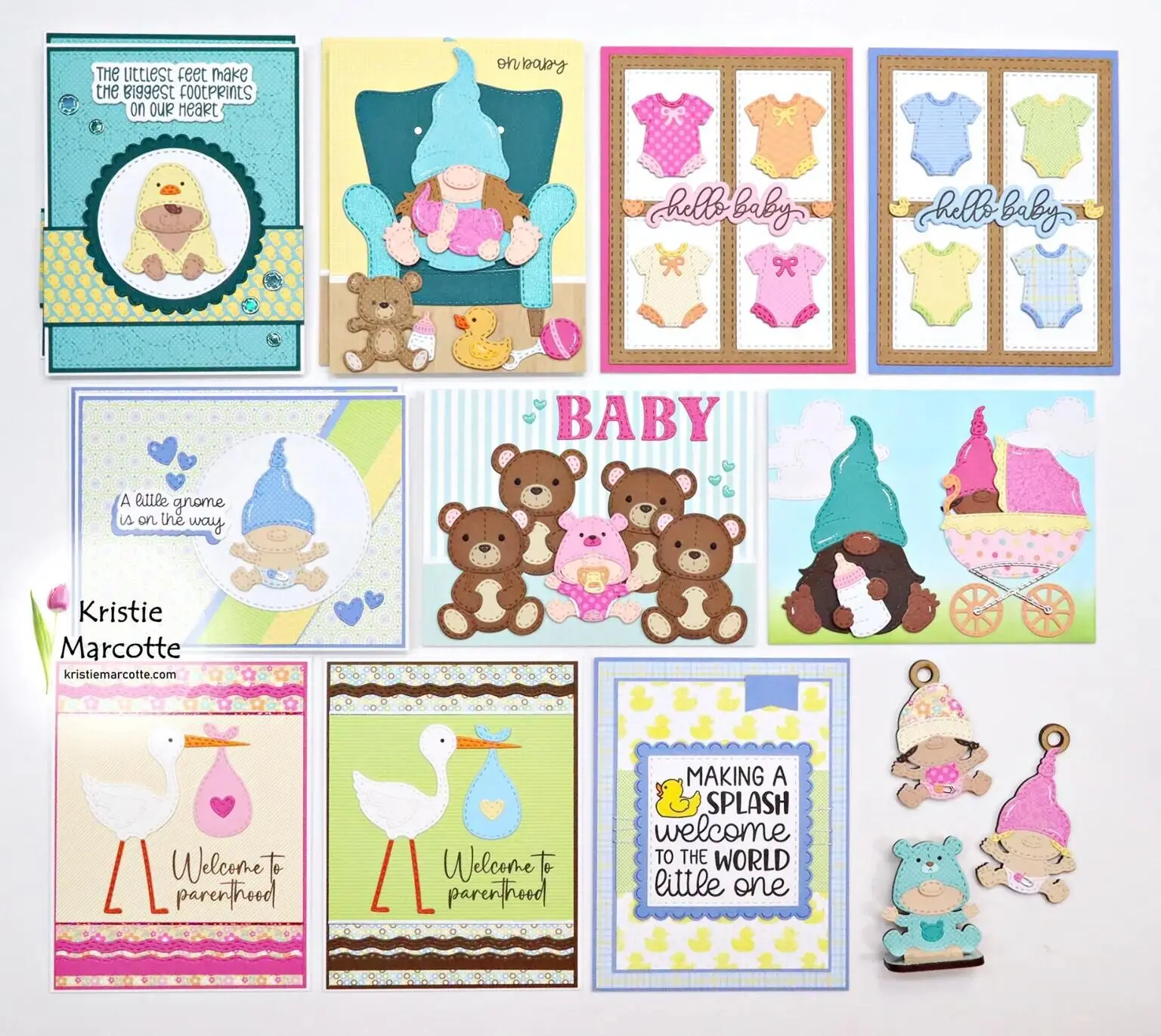 

2026 April Baby Gnome Duck Metal Cutting Dies Clear Stamps Layering Stencil for DIY Greeting Card Making Scrapbooking Craft