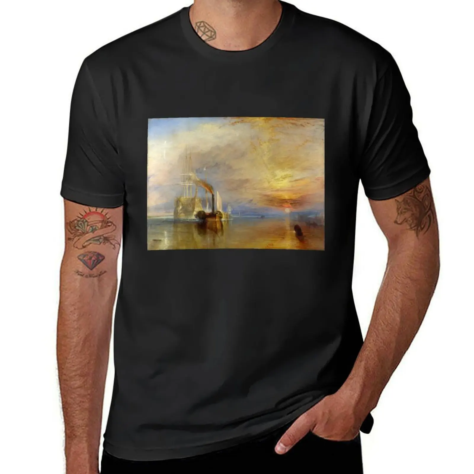 The Fighting Temeraire by J. M. W. Turner (1838) T-Shirt summer clothes blanks plus sizes boys animal print Men's t-shirt