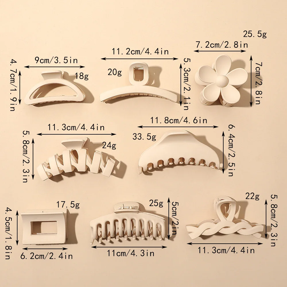 38 stili geometria capelli da donna artiglio caffè Beige grande fermaglio per capelli spesso granchio coreano grande piccola forcina Femme ragazza