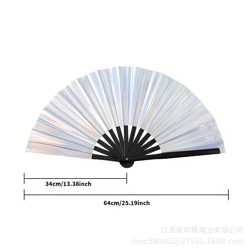 PVC Tai Chi Fan 33cm Large Loud Bamboo Fan Kung Fu Folding Fan Craft Gifts Stage Performance Dance Party Photography Props Fan