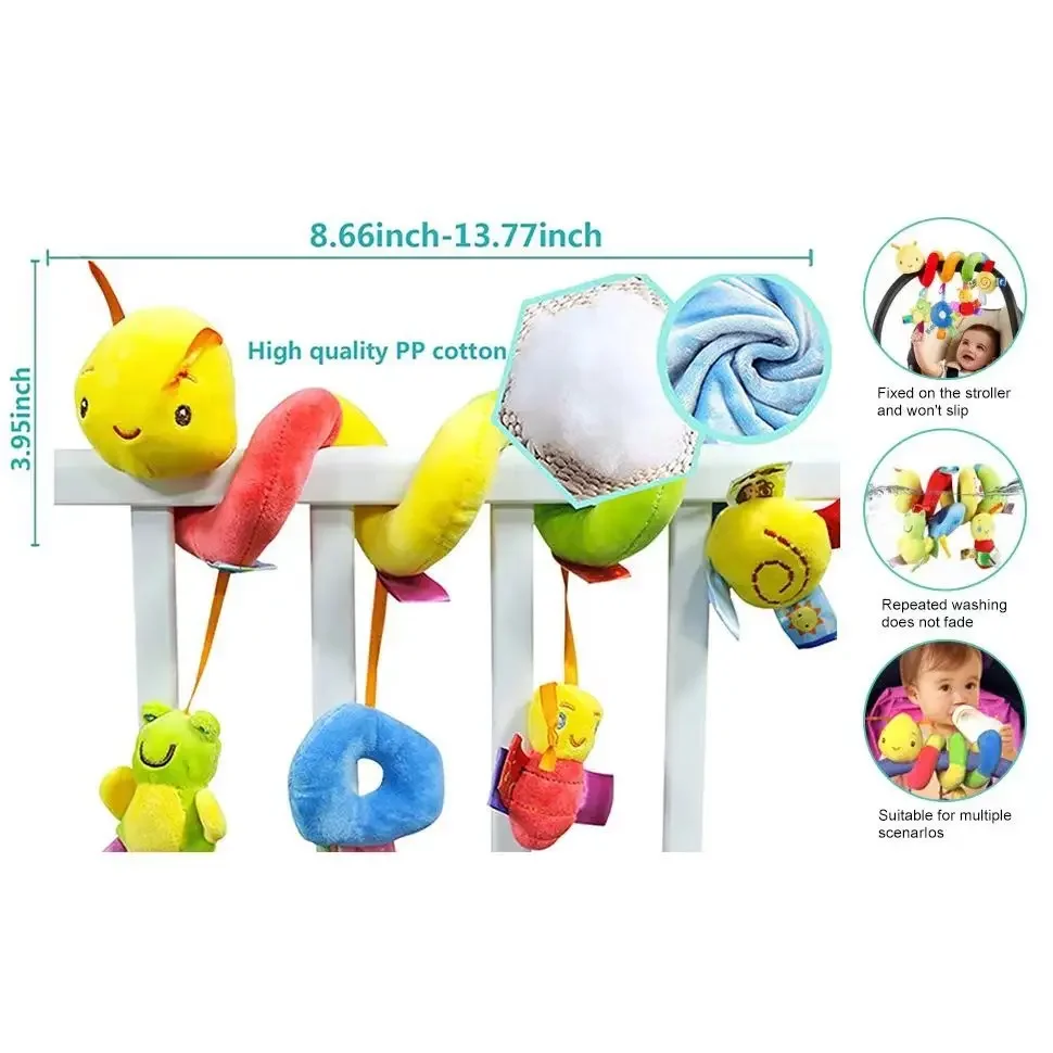 Colorful Caterpillars Baby Cart Cartoon Accessories Baby Crib Hanging Rattles Toys Car Seat Soft Pram Hanging Dolls Newborn Gift