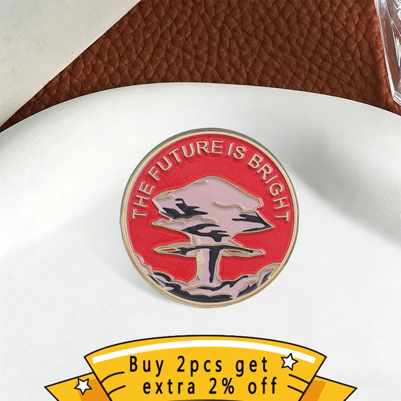 Dark Humor Mushroom Cloud Enamel Pin, 