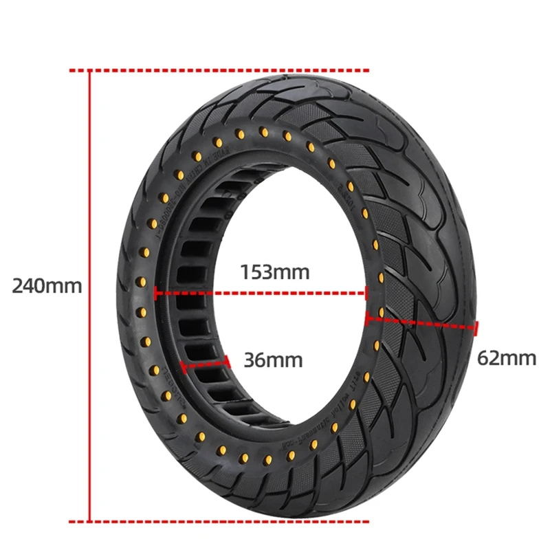 Electric Scooter 10X2.5 Inch Rubber Tyre Puncture Proof Durable Honeycomb Solid Tire For Ninebot MAX G30