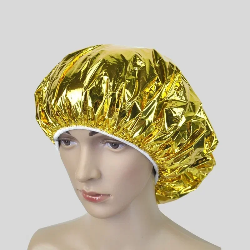 Waterproof Heat Insulation Aluminum Foil Hat Disposable Spa Hair Salon Shower Cap Bath Hood Shower Baking Oil Hair Cap