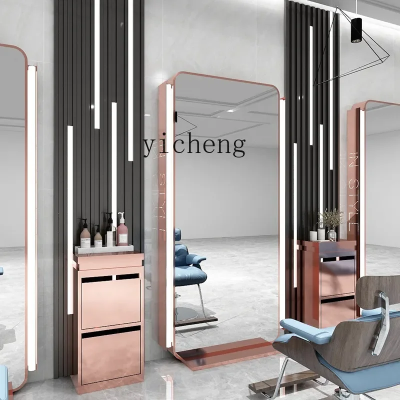 PP  hair salon mirror table floor-to-ceiling hair cutting perm and dyeing mirror barber shop special