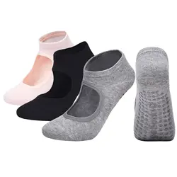 Women Professional Pilates Socks Anti-Slip Breathable Backless Yoga Socks Ankle Ladies Ballet Dance Sports Socks for Fitness Gym