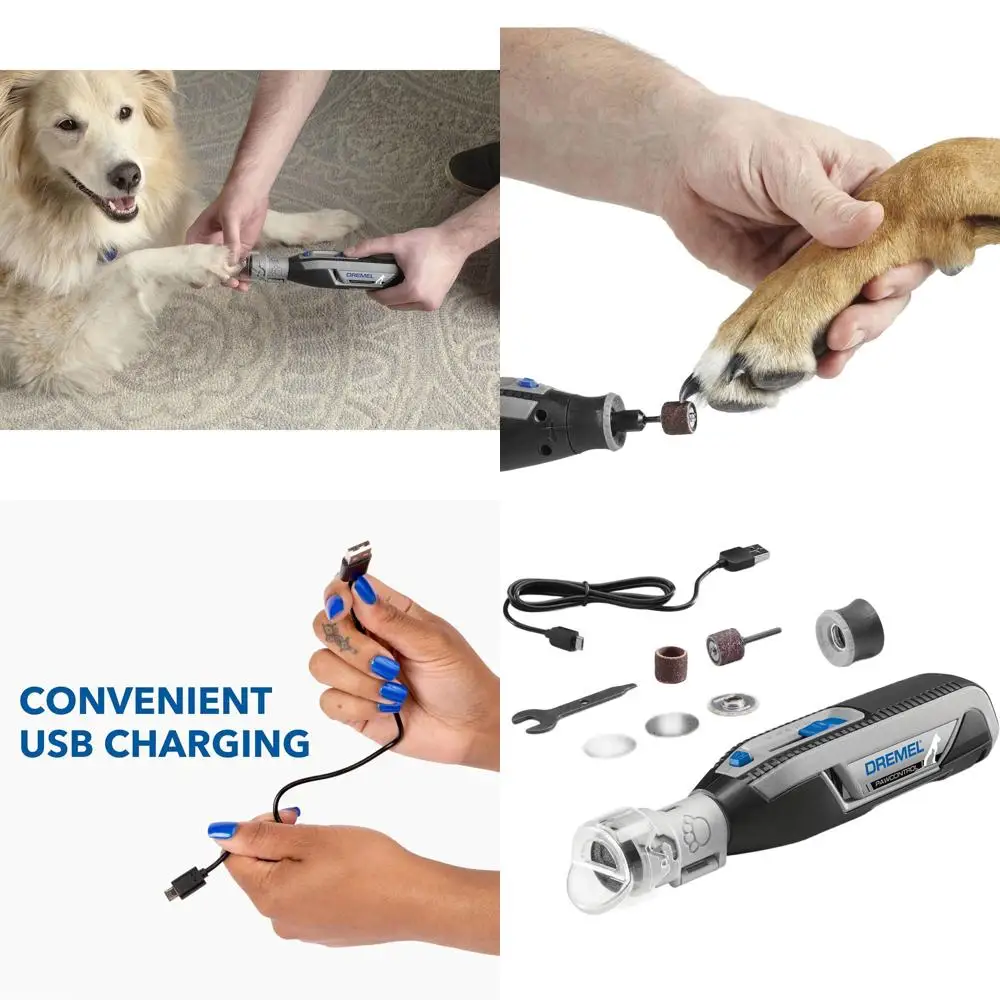 

Rechargeable Dog Nail Grinder and Trimmer Kit - Safe and Humane Grooming Tool for Dogs, Cats, and Small Pets
